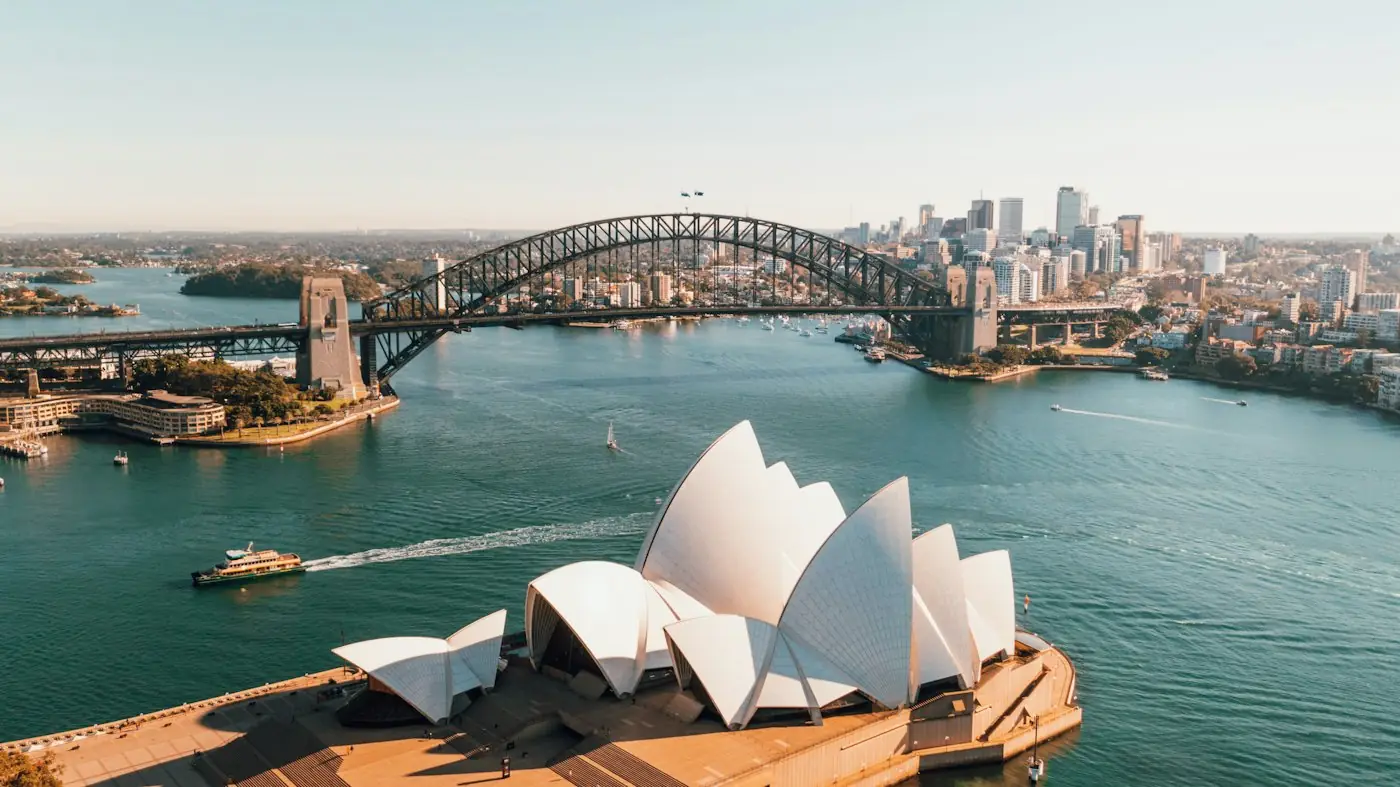 Sydney Opera House and Harbour Bridge on a clear day